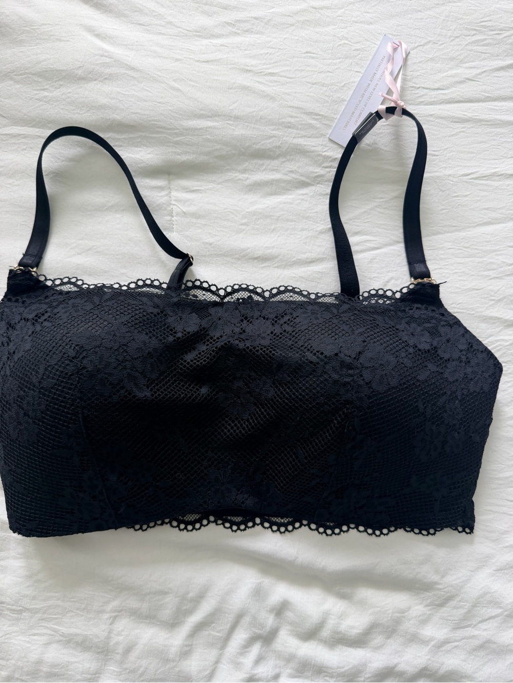 Victoria's Secret Black Lace Bandeau Bralette